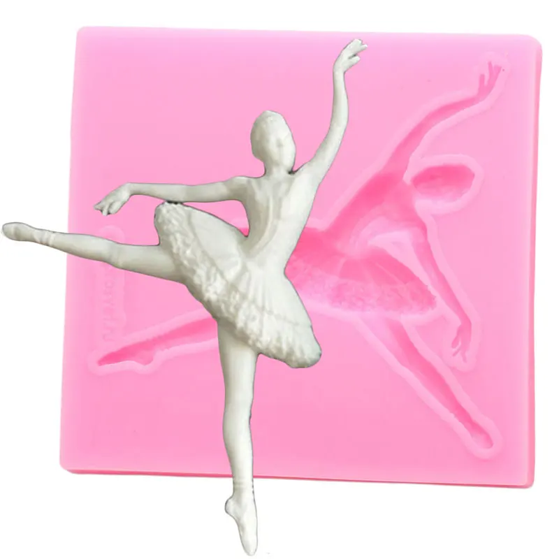 Ballet Girl Silicone Mold Baby Birthday Fondant Cake Decorating Tools Cupcake Baking Candy Clay Chocolate Gumpaste Resin Moulds