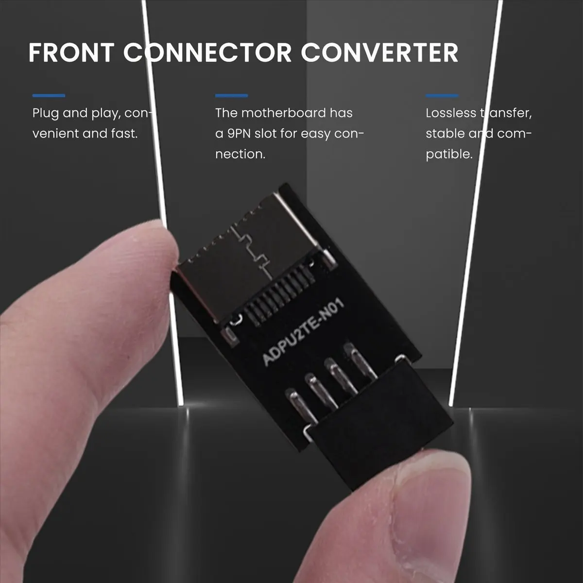 A64K Motherboard USB2.0 9Pin to TYPE-C A-KEY Front Connector Converter USB3.2 TYPE-E Interface Header Adapter Extender Card
