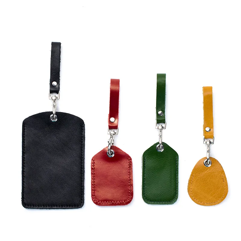 High Quality Cowhide Access Control Card Set Keychain Cover for Starline S96 Alarm Tag Soft Genuine Leather Keyrings Wholesale