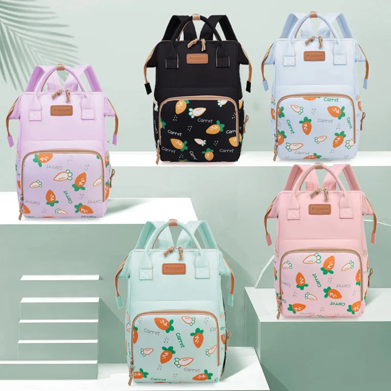

New Fashion Printed Mommy Bag Multifunctional Wet And Dry Separation Backpack Large Capacity Outgoing Mother And Child Backpack