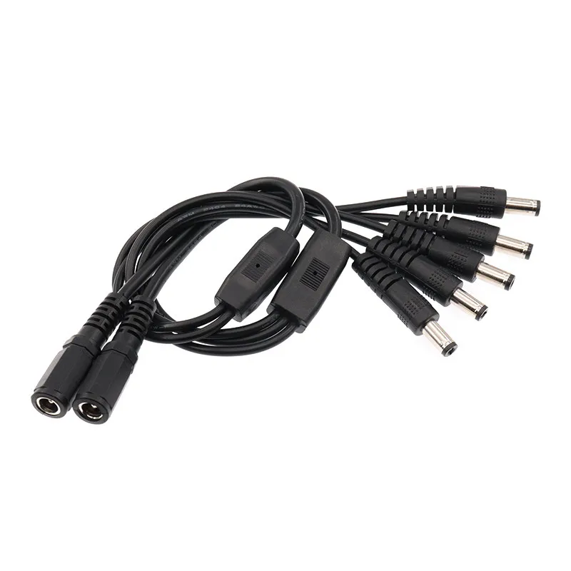 DC one point 234 two three four power cord surveillance camera shunt cable dc cable 5521 one female and two male heads