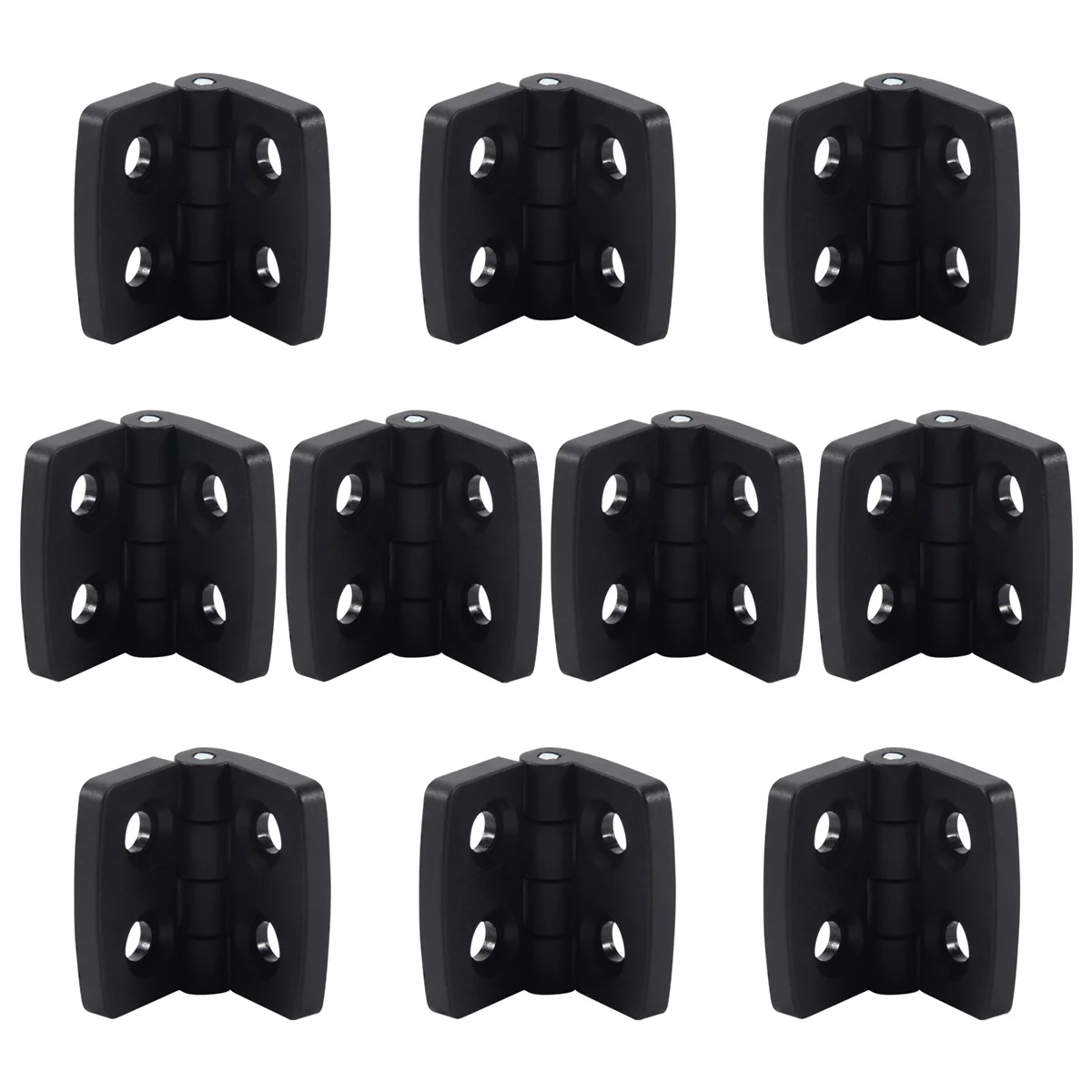 10 bisagras de puerta de plástico negro reforzado 40 mm x 30 mm.