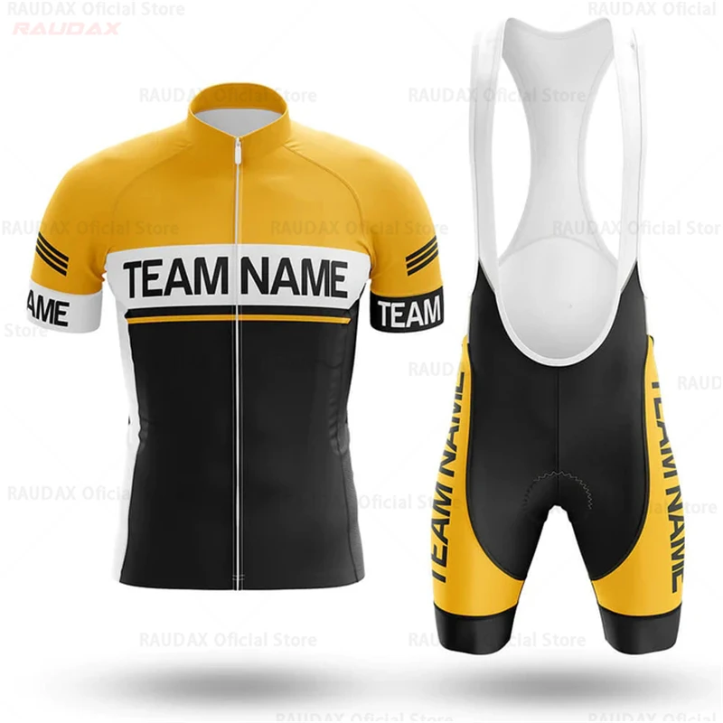 Cycling Team Customized Cycling Jersey Set Breathable Men\'s Short Sleeve Cycling Clothing Summer MTB Anti-UV Bicycle Jersey