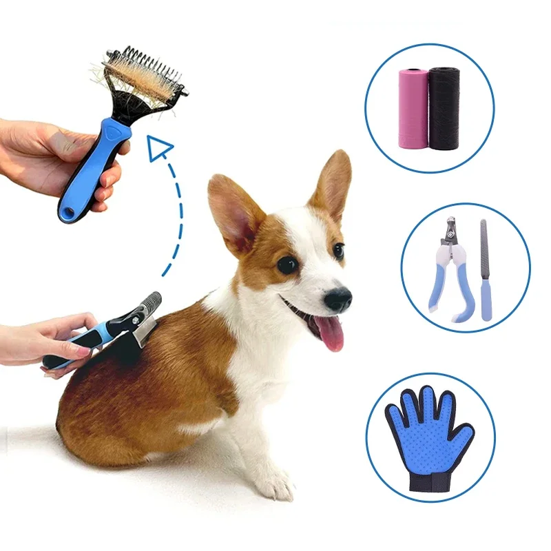 Professional Pet Hair Comb Dog Hair Brush Depilator, Pet Hair Trimming Stripping Comb Set Kitten Comb