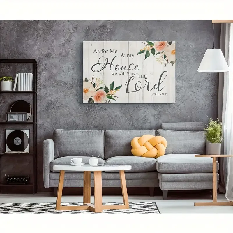 1pc No Framed, As For Me And My House We Will Serve The Lord Joshua Canvas Print, Canvas Decor Wall Art For Bedroom Living R