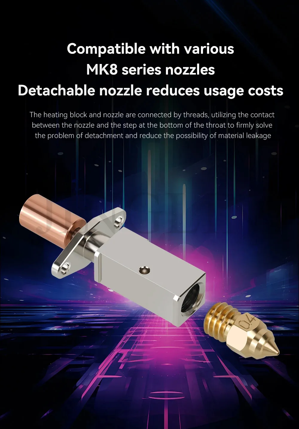 Aktualisiertes Hotend-Kit Bi-Metal K1 HOTEND für Creality K1/K1 MAX Keramik-Heizblock-Kit 550 ° C-Extruder für Creality K1 3D-Drucker – Detail 6