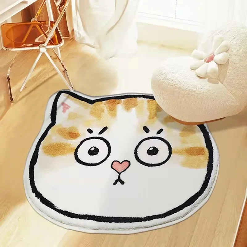 Cartoon Cute Cat Carpets Anti-slip Children Playground Soft Plush Area Rugs Coffee Table Rug Living Room Bedroom Decor Floor Mat