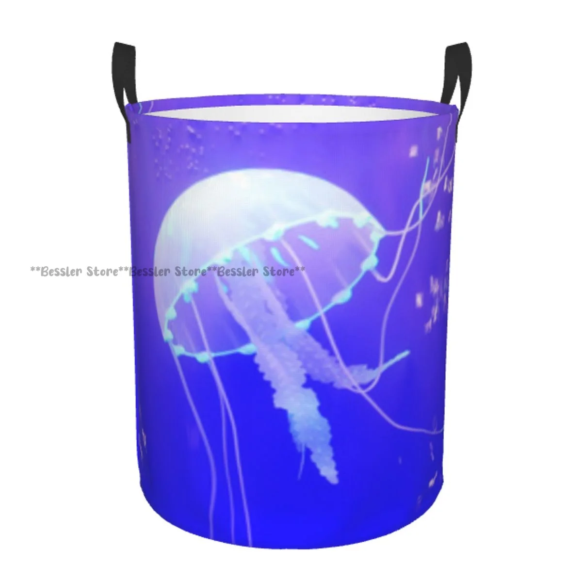 

Jellyfish Swimming Waterproof Storage Bag Household Dirty Laundry Basket Folding Clothes Organizer