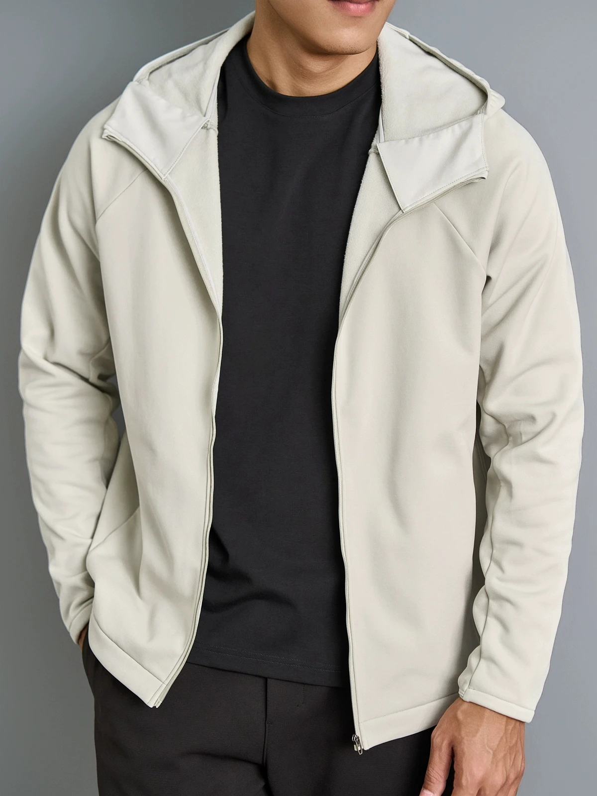

JSBD Autumn/Winter new Toray high performance thick fleece warm men's casual solid color hooded jacket