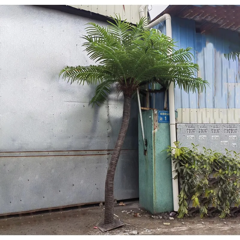 

Lifelike Indoor 4m Artificial Palm Tree with Crooked Trunk for Event Decoration