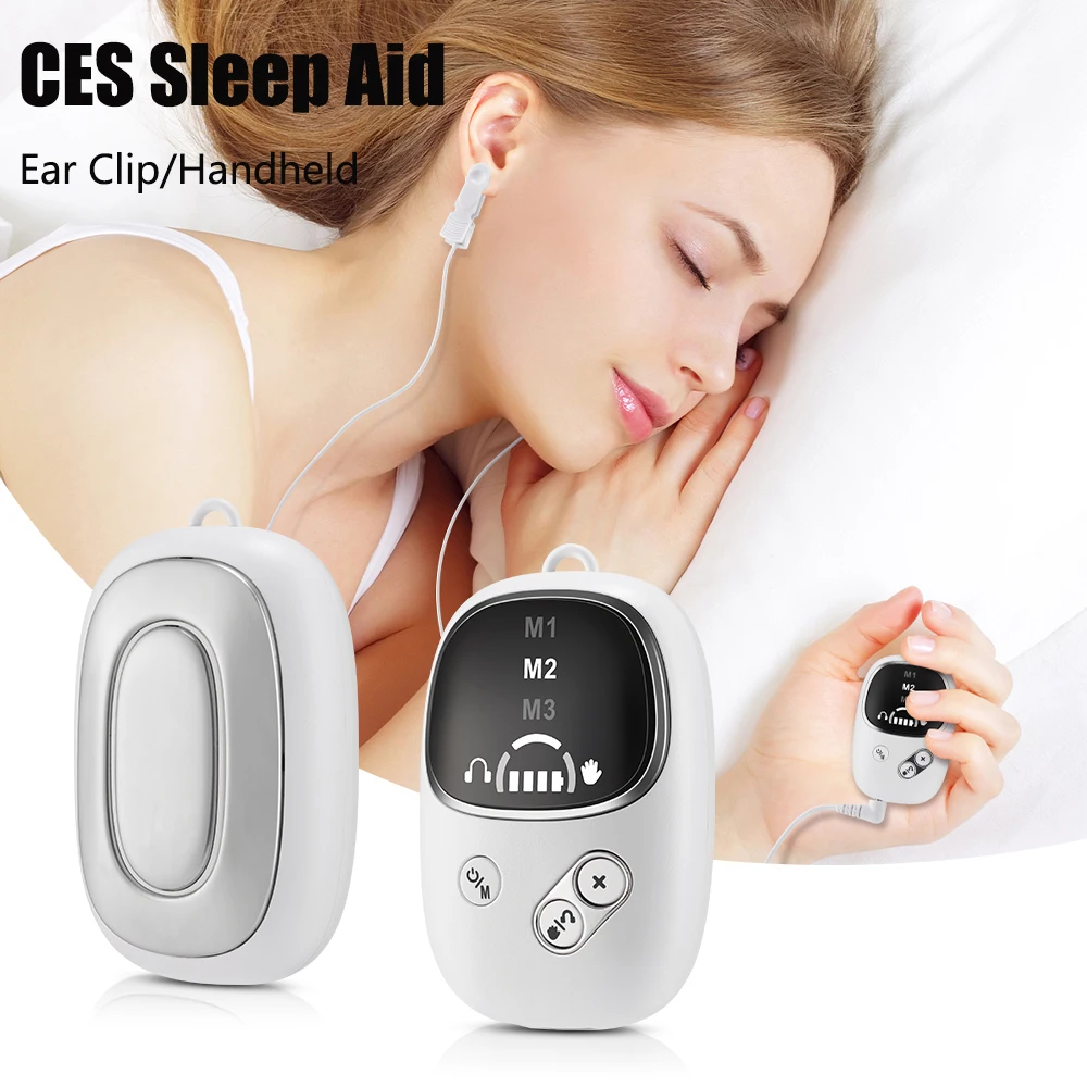 

Handheld & Ear Clip Sleep Aid Device Microcurrent Pulse CES Sleep Aid Device For Insomnia Stress Anxiety Relief Improve Sleeping