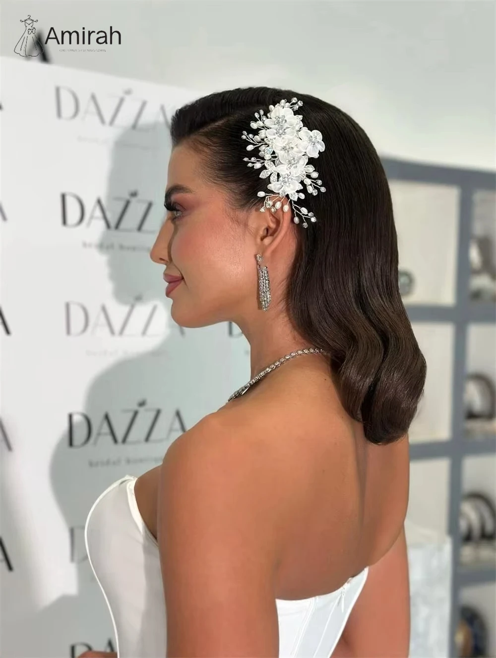 아미라 새틴 화이트 고급 여성 이브닝 드레스 럭셔리 2025 맞춤 제작 피쉬테일 우아한 가운 오프숄더 프롬 드레스