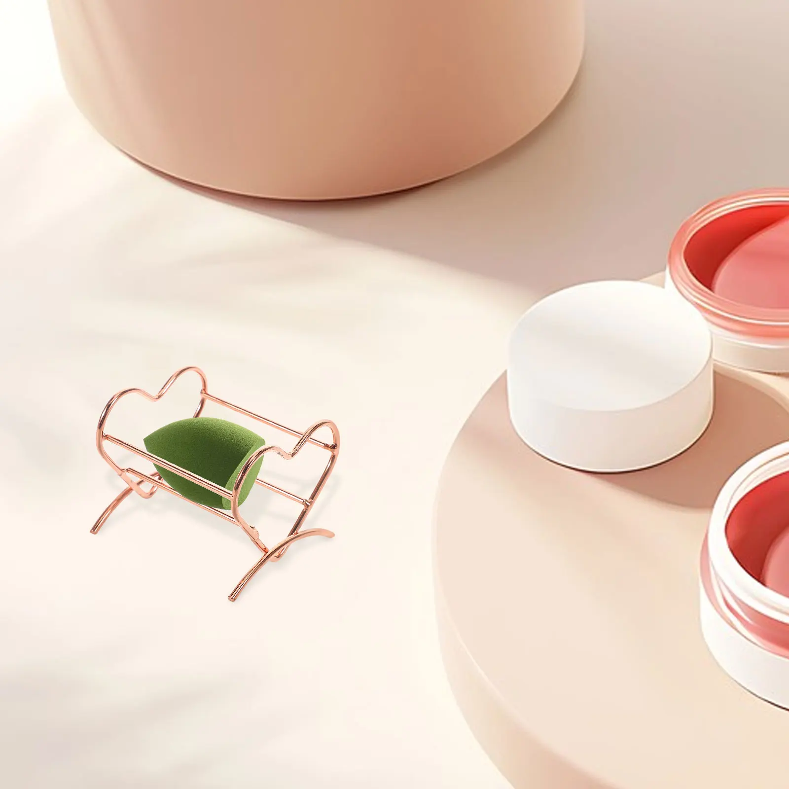 Heart Shaped Powder Puff Holder Makeup Sponge Stand Storage Rack Brush Case Gourd Beauty Tool Organizer