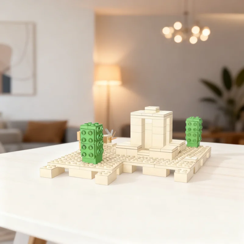 122pcs MOC Desert Well Model Building Blocks Toy Idea Assemble Art Brick Birthday Display Craft Education Creative Collection