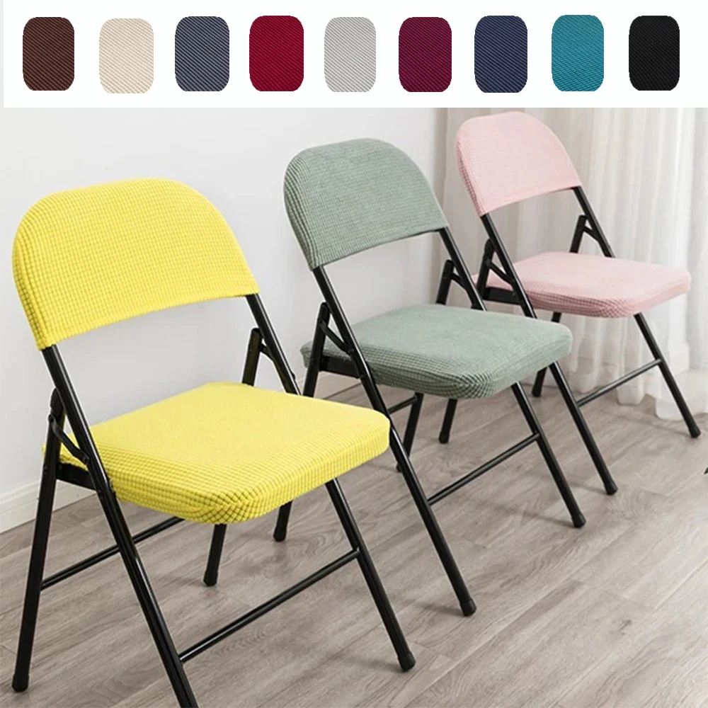 

Modern Minimalist Folding Chair Cover in Solid Color, Detachable Elastic Chair Cover, Washable Backrest Cover, Household Items