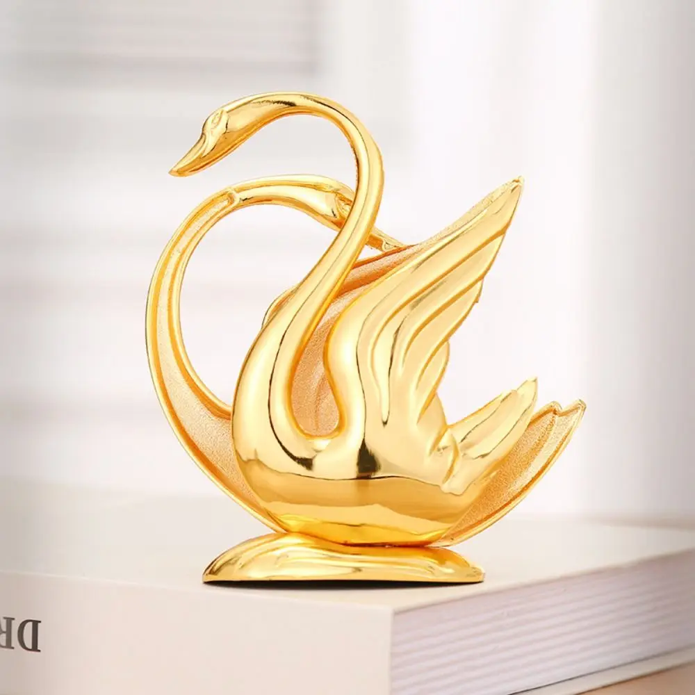 

Rustproof Golden Swan Napkin Holder Elegant Non-slip Bottom Vertical Napkin Rack Decorative Space Saving