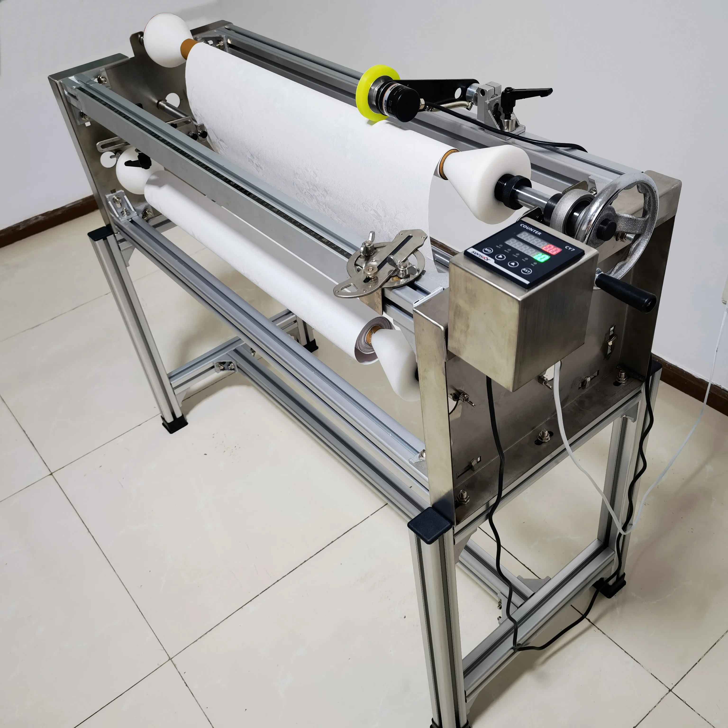 Manual Stretch Film Rewinding Machine Counter Meters Rewinder Machine