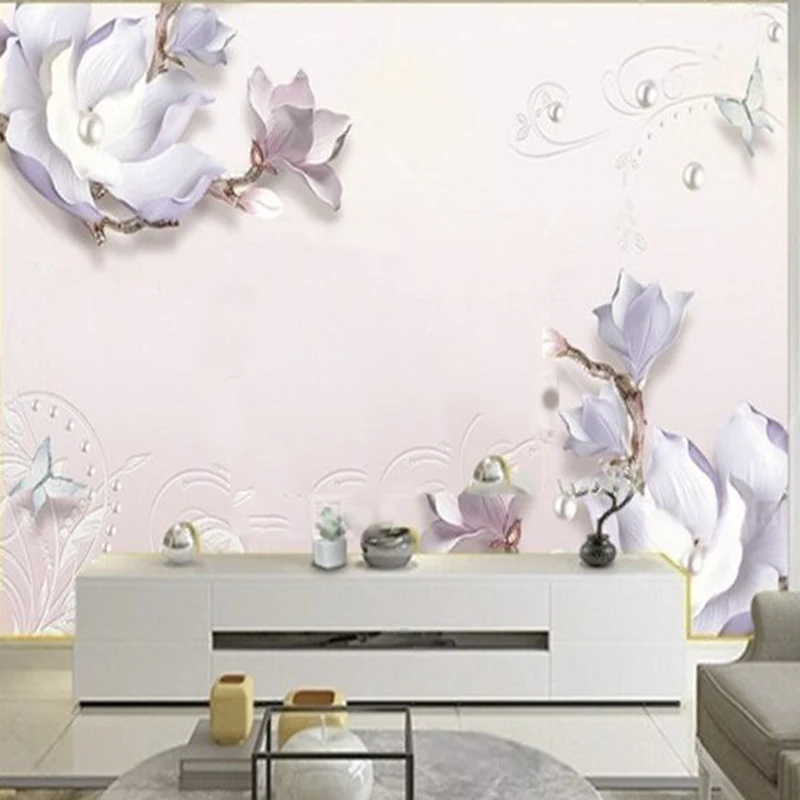 

Jewelry relief three-dimensional simple and fashionable new Chinese-style TV bedroom background wall