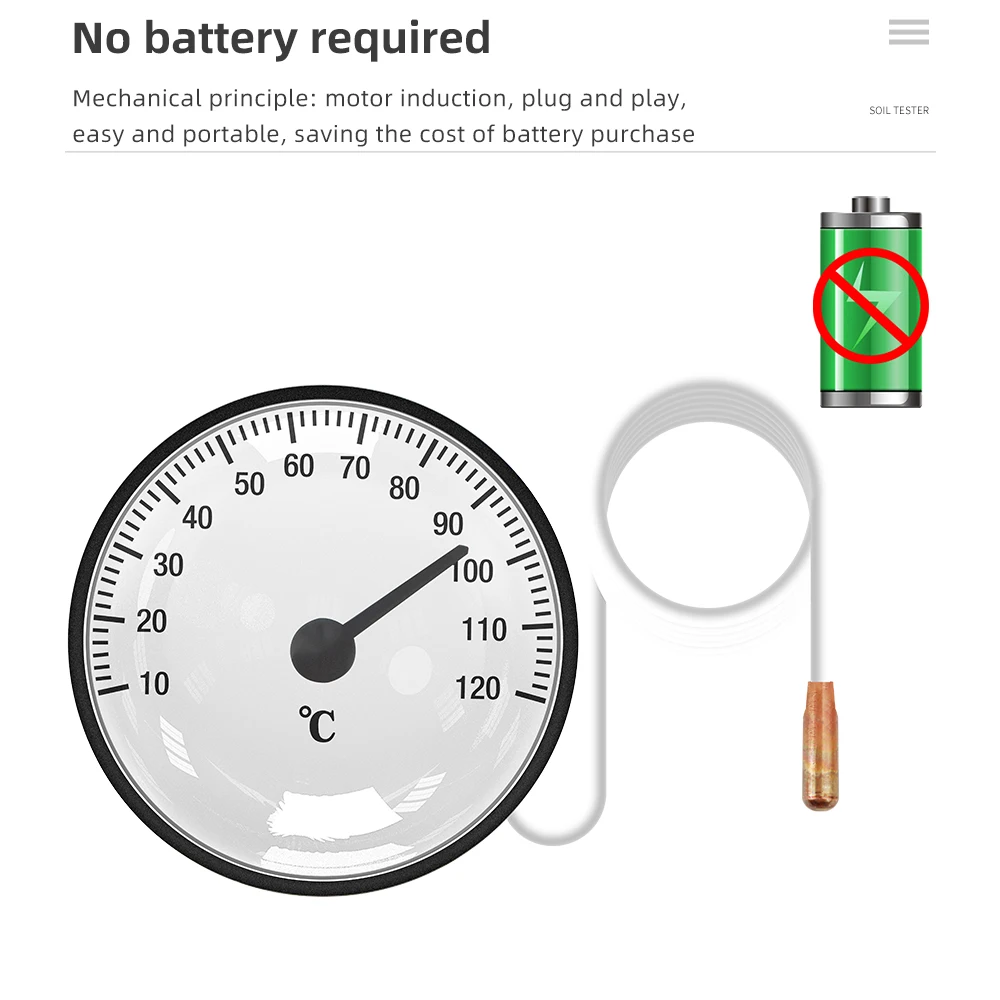 Dial Thermometer Capillary Temperature Gauge - 40 ℃ - 40 ℃ or 0 ℃ - 120 ℃ water & oil with 1.44m Sensor