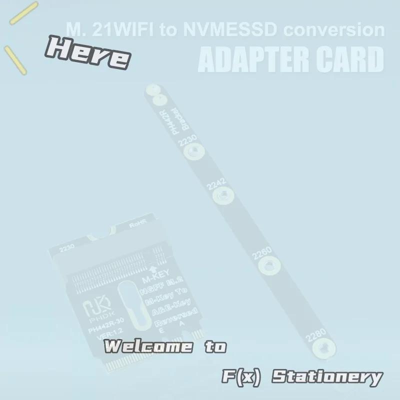 1Set M.2 A+E To NVME SSD Adapter WIFI Interface A/E Key To M Key PCIE 4.0 Riser Card With Bracket For 2230 2242 2260 2280