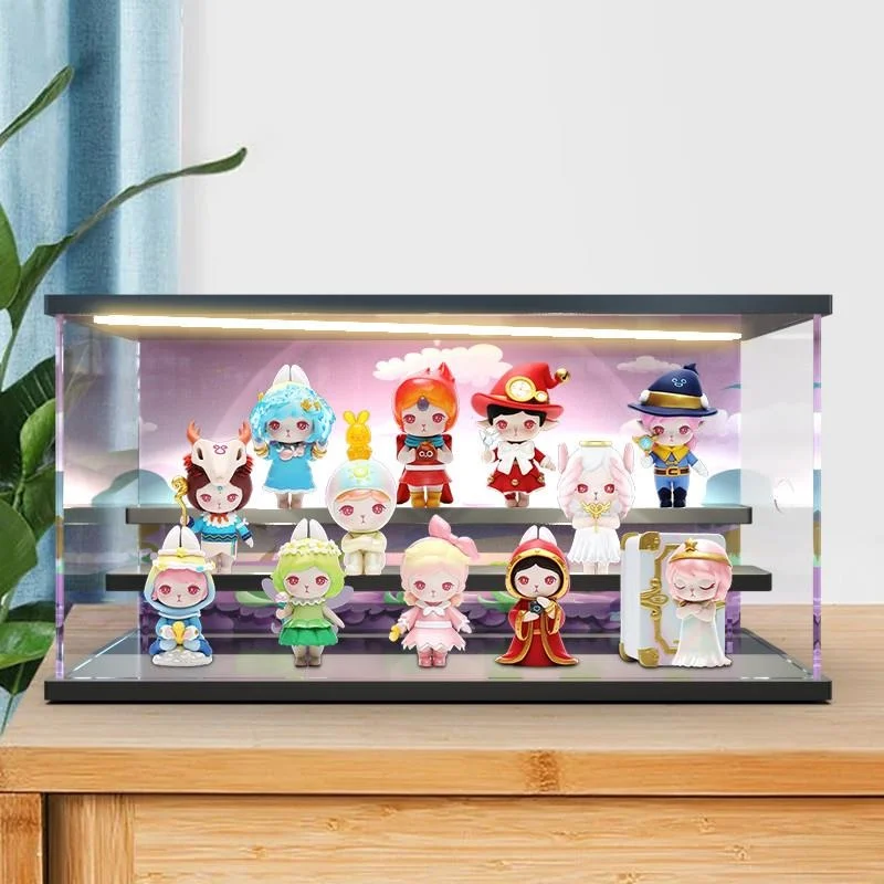 acrylic-scene-box-bunny-magic-world-series-storage-cover-organizer-holder-display-case-clear-eight-polygon-column