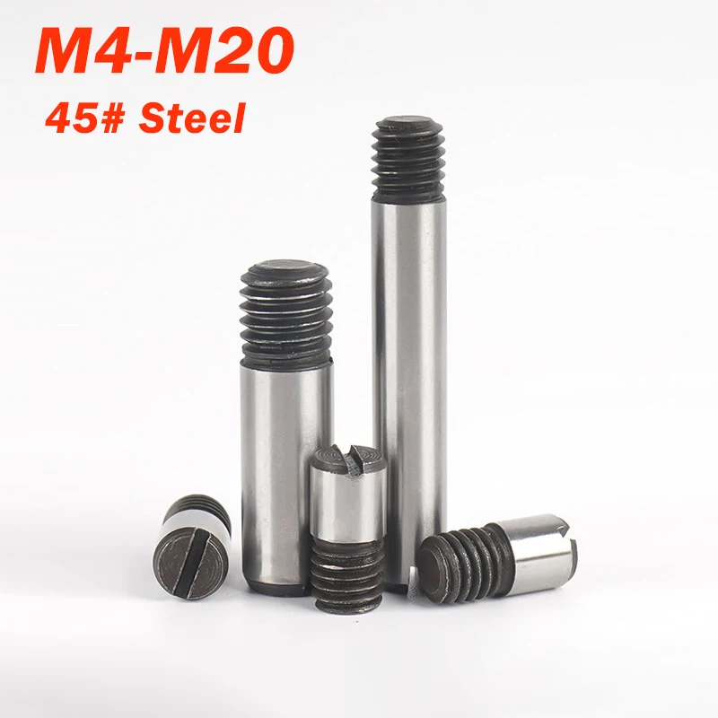 1/2/5pcs Slotted Head Positioning Roll Shaft M4 M5 M6 M8 M10 M12 M16 M20 45# Steel Outside Thread Solid Dowel Pin Length 6-60mm