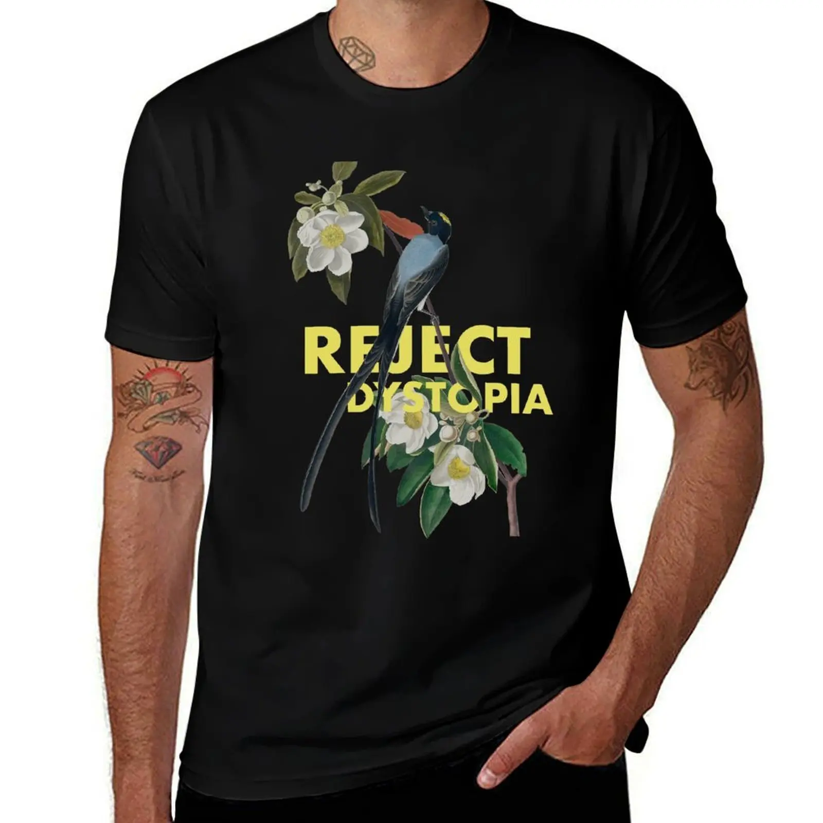 REJECT DYSTOPIA - solarpunk T-Shirt Work Wear Simple Tee Shirt