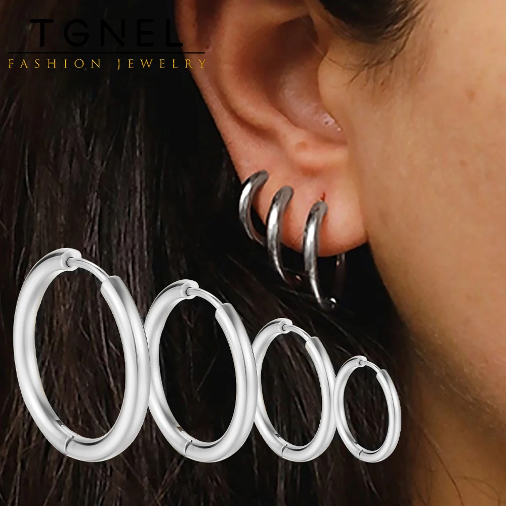 Hoop Earrings Stainless Steel For Women Men Sliver Color Earring Korea Cartilage Piercing Classic Jewelry Accessories Gift 2.5mm