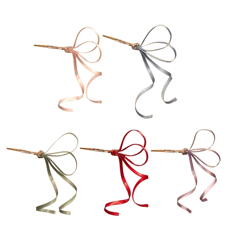 Coppia Bastoncini Per Capelli Stile Nastro U4LF Per Look Half-Up Lucidi E Capelli Laterali-image