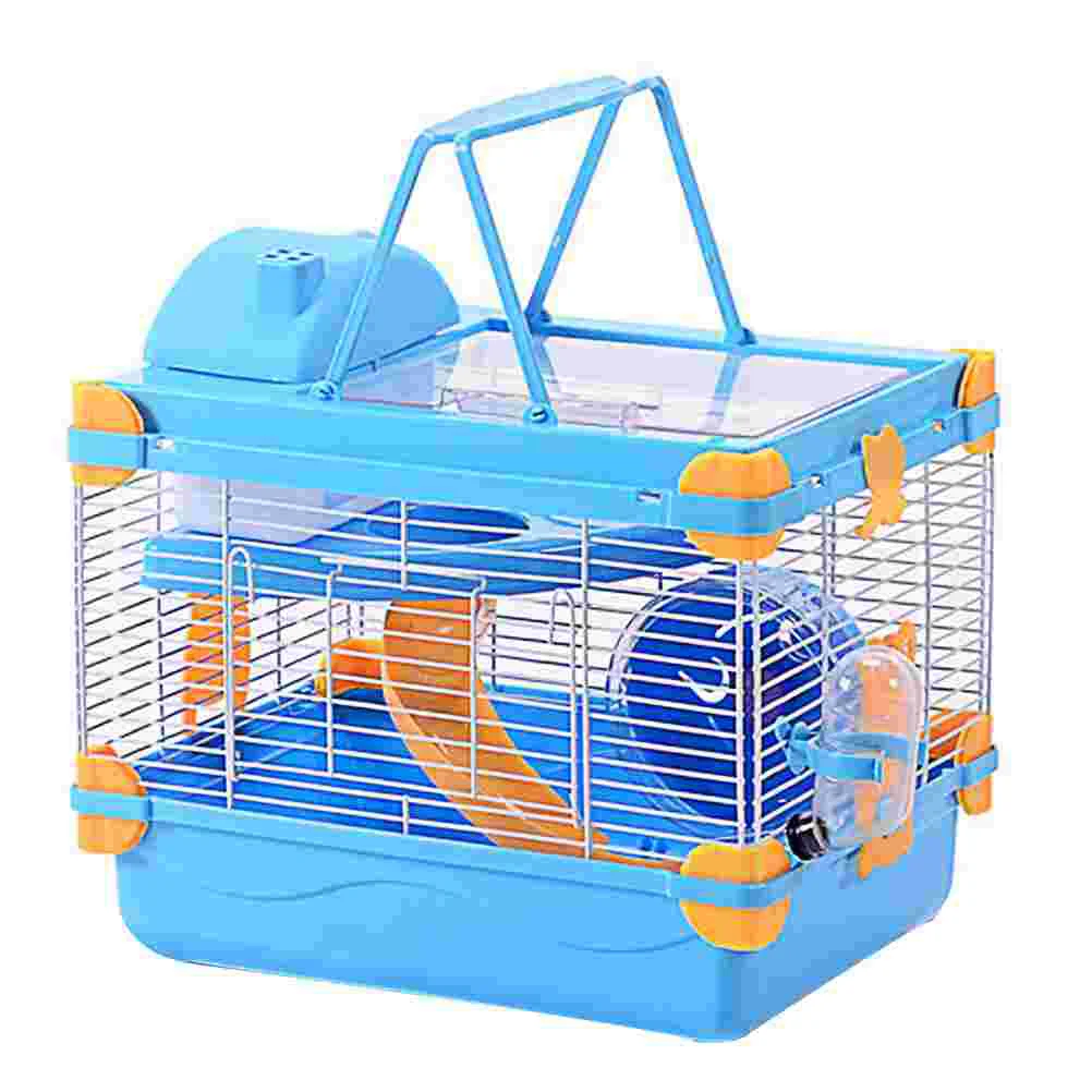 

Castle Hamster Cage Pet Chinchilla Stylish Plastic Carrier House Small Animals Double-layer Skylight