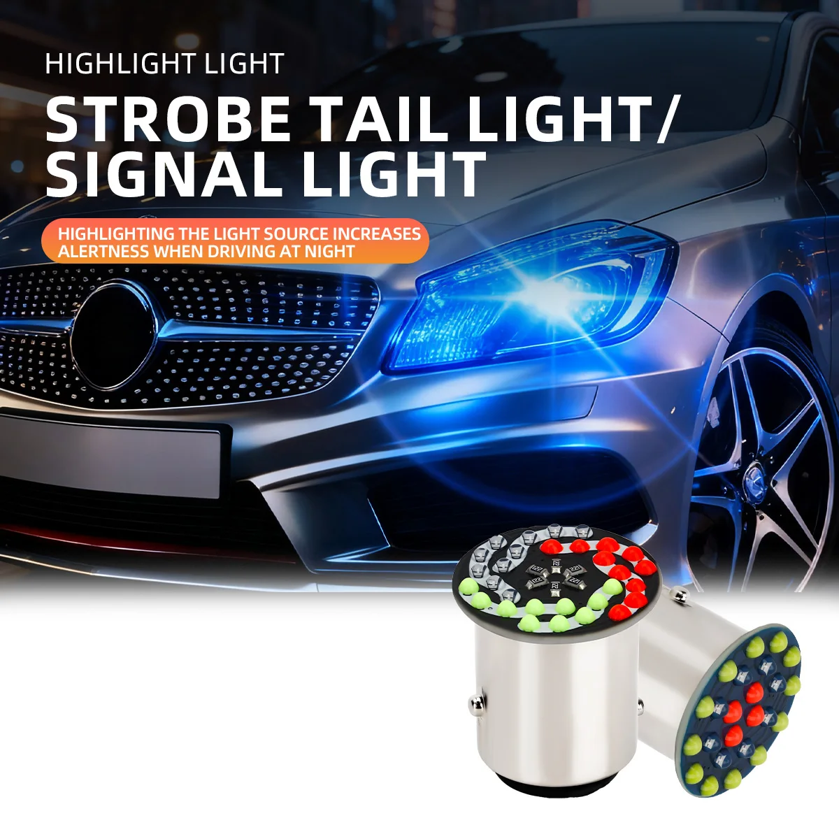 

2PCS 1157 BAY15D P21/5W LED Car Strobe Light 12V Tail Brake Rear Light Parking Light RGB Signal Light Canbus 1.2W for Motor Car