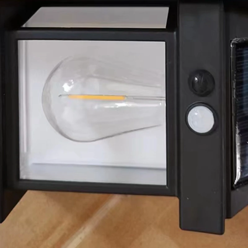 1 Stück schwarz Solar Wolfram Glühbirne Wand lampe Innenhof Landschaft dekorative Lampe Solar Licht