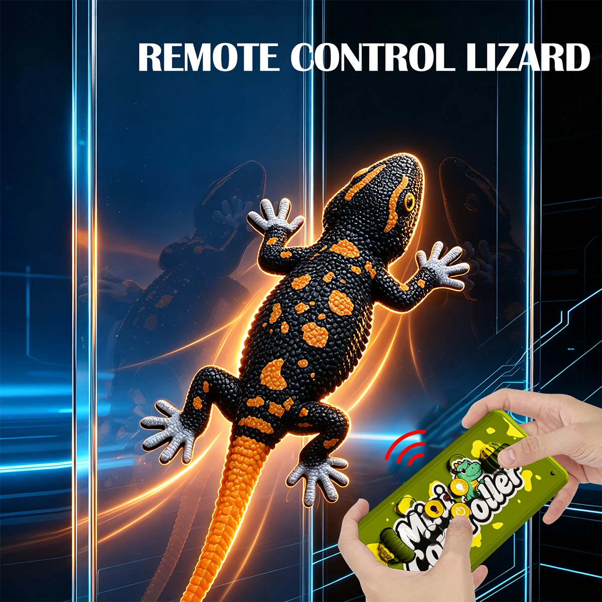Remote Control Lizard Toy  Electric Climbing Crawler Gecko with Light Sound Animal Model Wall Climb Halloween Christmaa Gifts