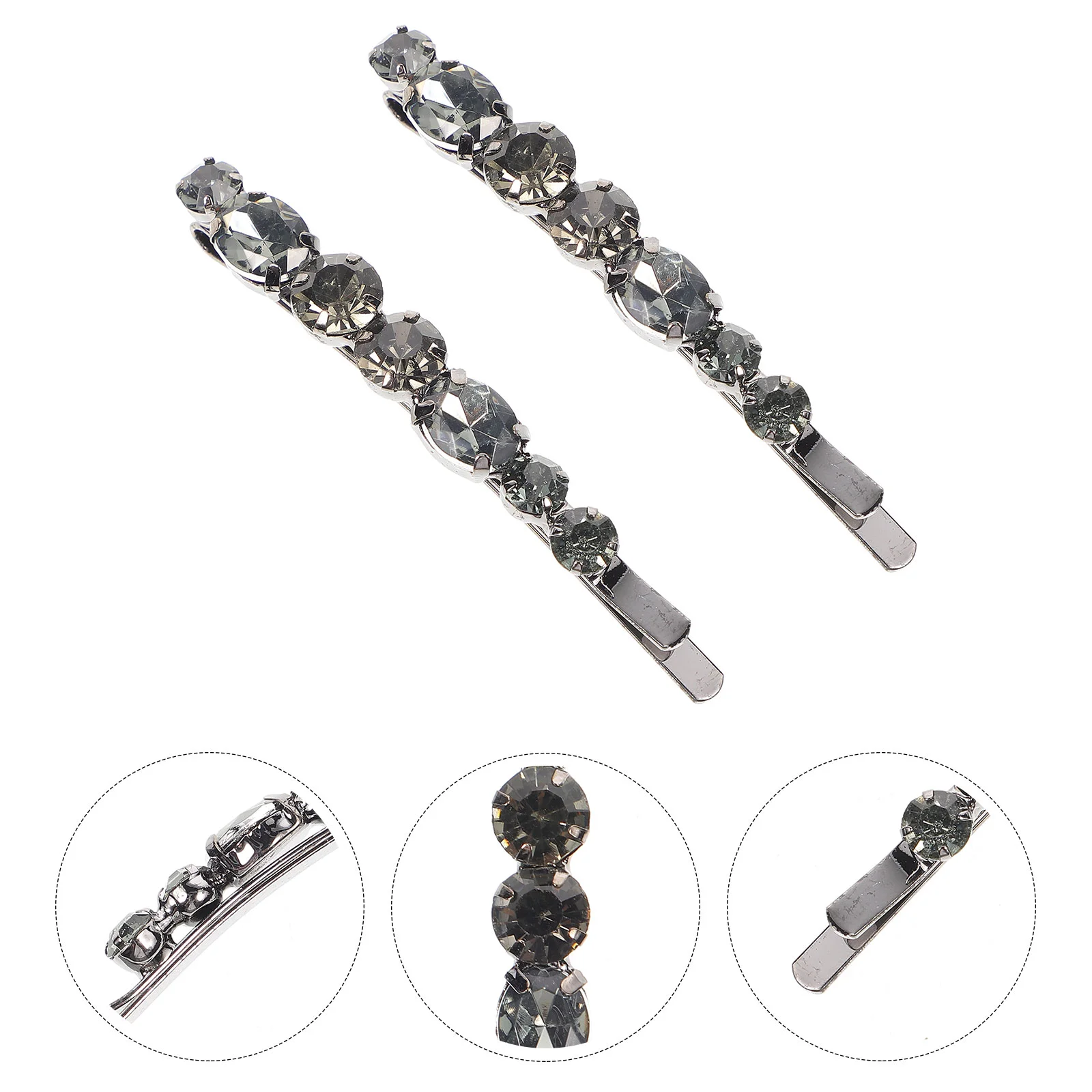2 Pcs Derailleur Girl Hair Clip Women Alloy Temperament Clips Girls Miss Barrettes Crystal