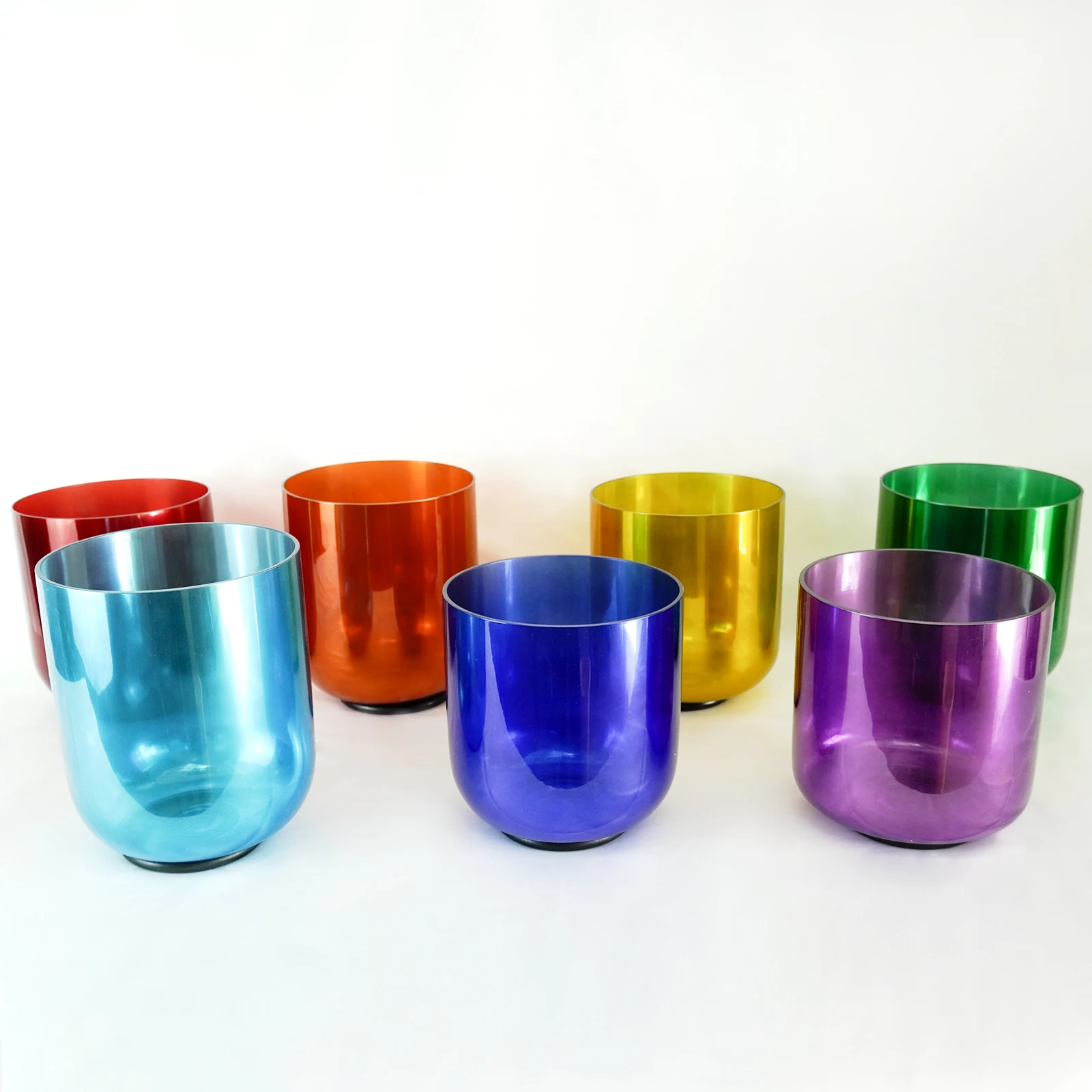 

KVKA Cosmitic Clear Crystal Singing Bowl Set of 7pcs Chkara Sound Bowls for Healing with Free Mallets Meditation Yoga Bath