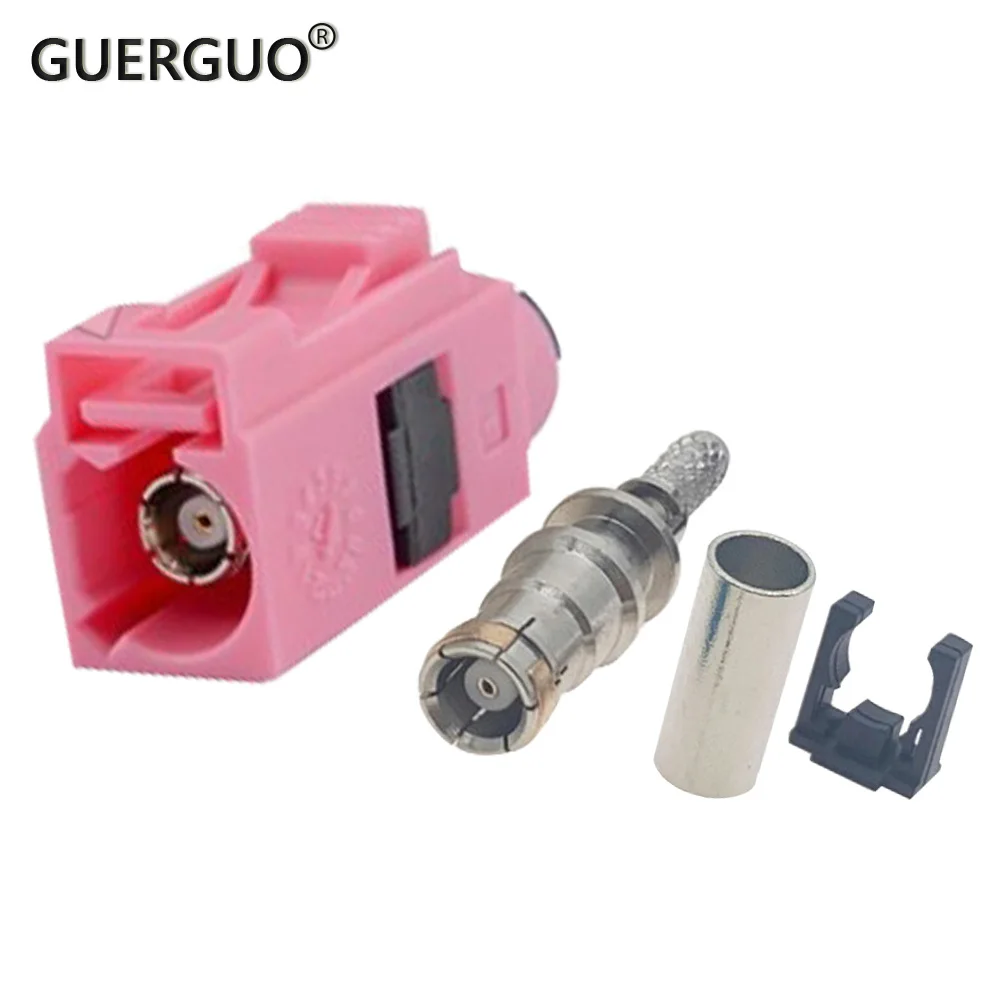 

100PCS Fakra H Male Female Jack Plug Universal Connector Soldering RF Coaxial Wire Connectors for RG316 RG174 Pigtail Cable