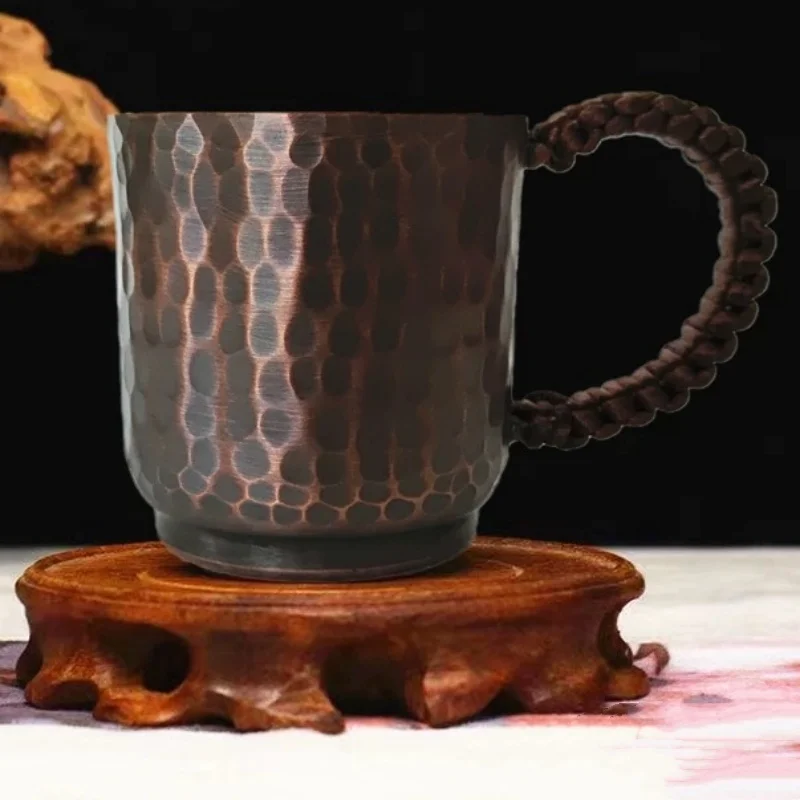 

Vintage Copper Coffee Mug Handmade Tumbler Portable 100ml Tea Mug Drinkware for Hot and Cold Water Milk Kitchen Restaurant