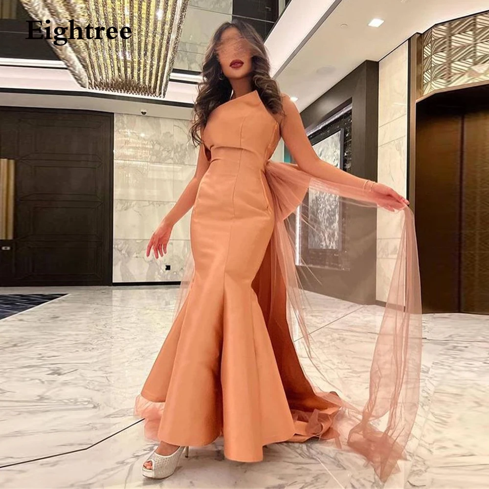 

Eightree Vintage Evening Dresses Mermaid Strapless Backless Big Bow Stain Abendkleider Dubai Vestido De Noche Party Dresses 2023