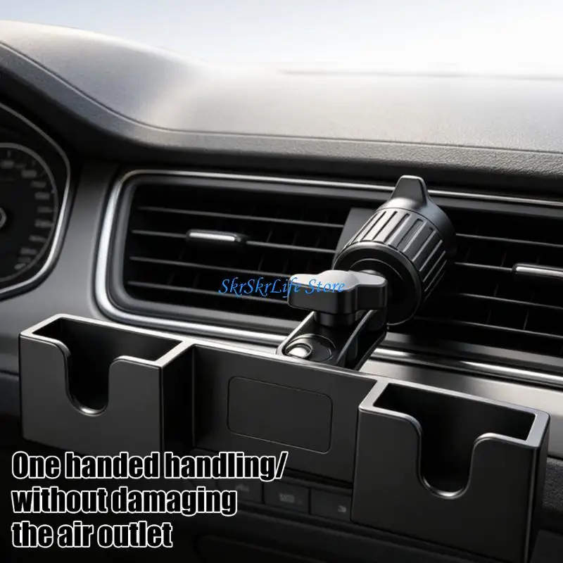 E65E Car Grille Two-Way Radio Holder with Handset Slot and Two-Slot Mount