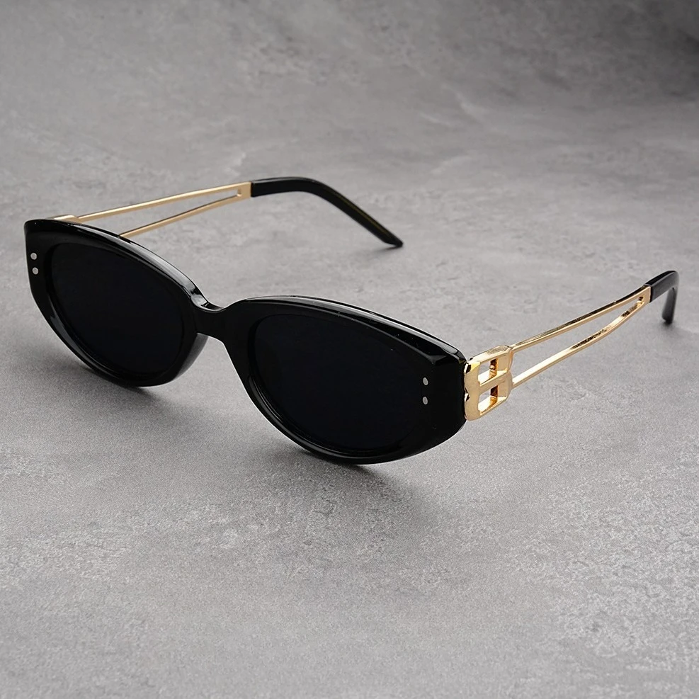 

2025 Новые солнцезащитные очки «кошачий глаз» с защитой от УФ-лучей, мужские и женские модные очки в маленькой оправе, солнцезащитные очки с металлическими ножками Gafas De Sol Para Hombre