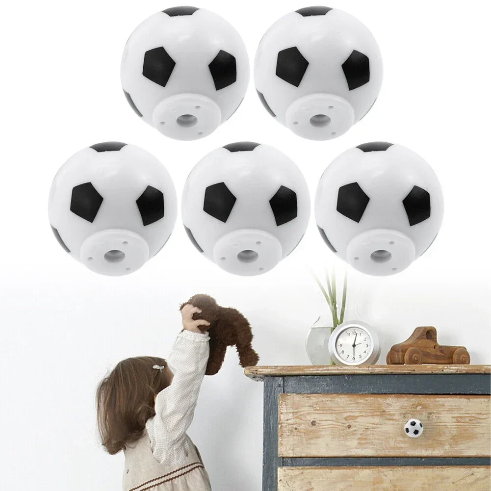 5pcs Football Handle Knobs ABS Childrens Room Decor Knobs For Dresser Drawers Kids Cabinet Accessories