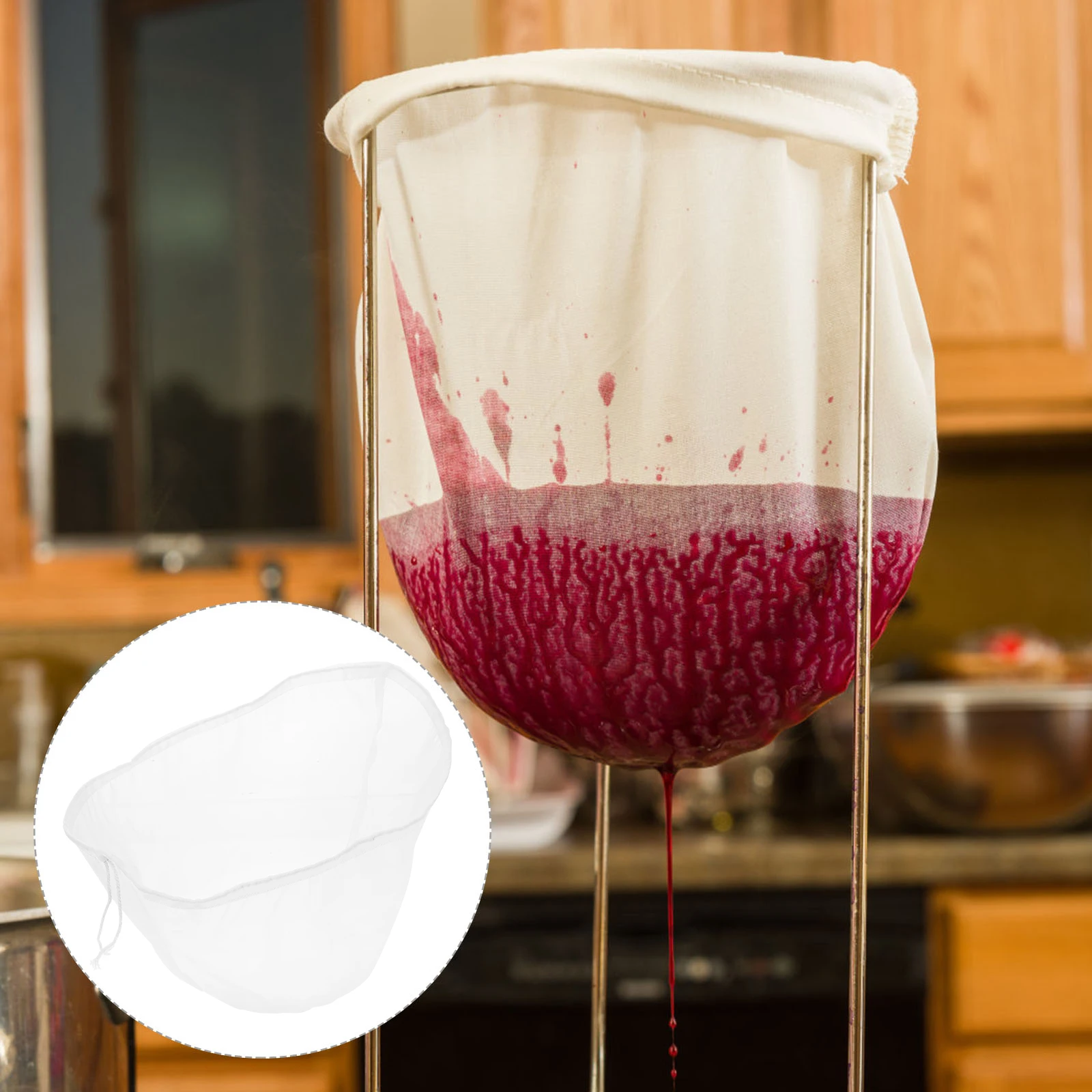 

Fine Mesh Food Strainer Bag Reusable Nylon Filter Bag For Honey Coffee Nut Milk Juice Butter Tea Lightweight