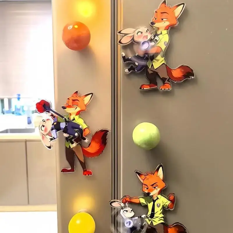 

Магнитная вращающаяся наклейка на холодильник «Зоотопия» (Джуди, Ник, Уайлд) – высокоэстетичное акриловое украшение для холодильника, игрушки с вышивкой