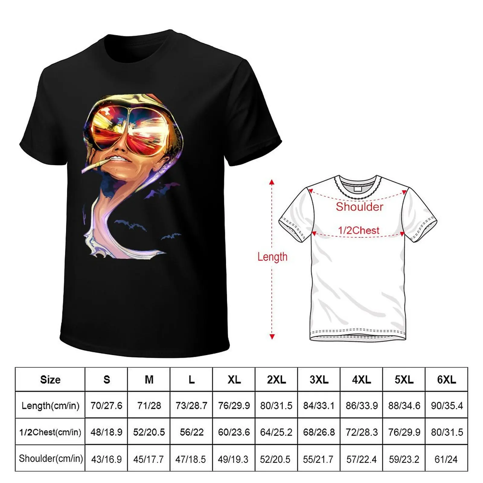 Fear and Loathing T-Shirt plus size tops Aesthetic clothing funny shirt cotton tees Men's t-shirts
