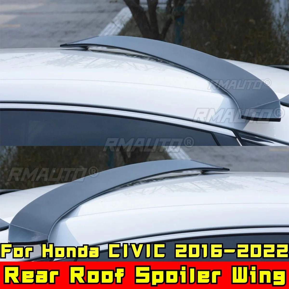 لهوندا سيفيك 10th Gen 2016-2022 طقم الجسم سقف سبويلر سقف خلفي الجناح الأبيض نمط الخلفي سقف سبويلر اكسسوارات السيارات #2