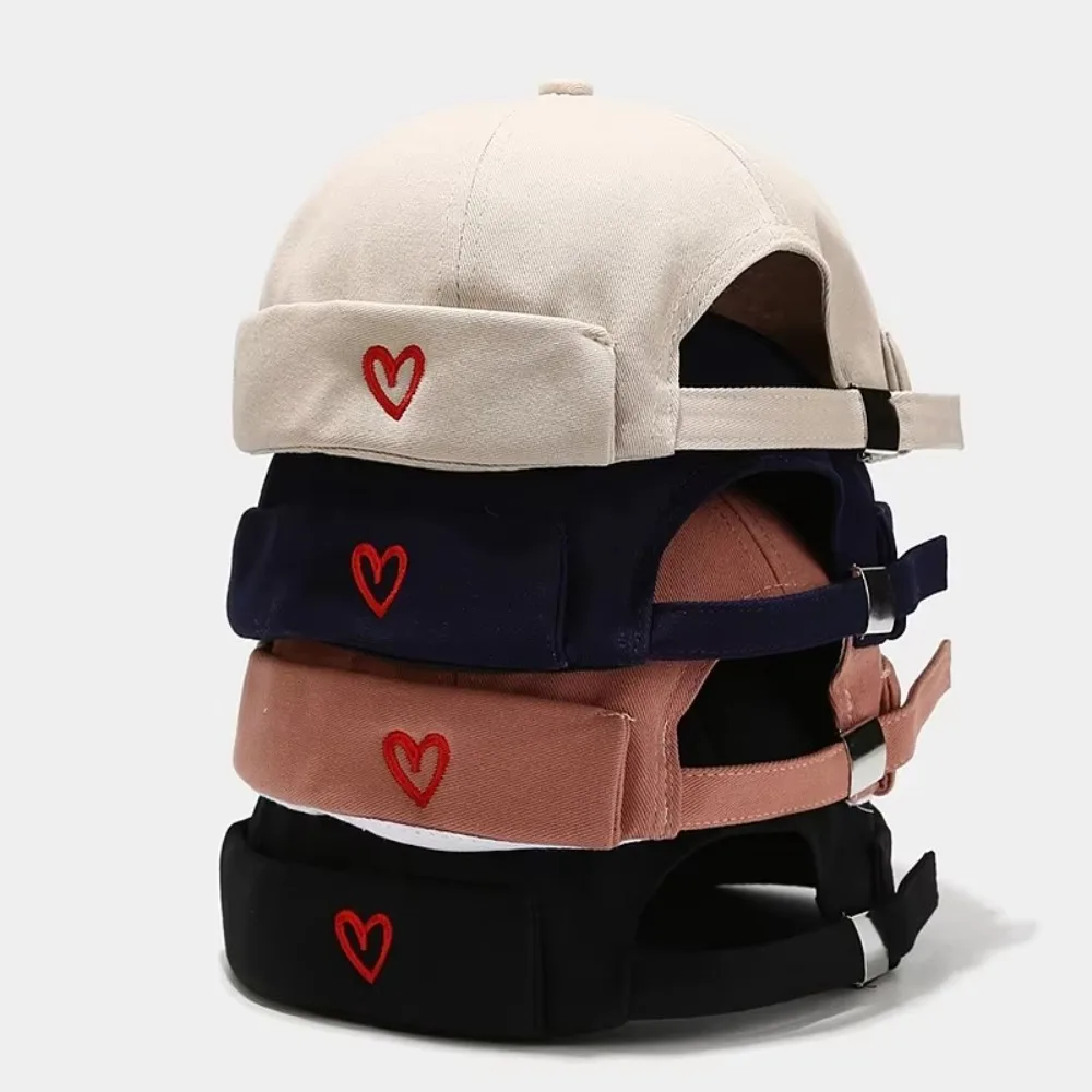 

Casual Heart Love Label Docker Cap Cotton Adjustable Beanie Hats Skull Cap Men and Women