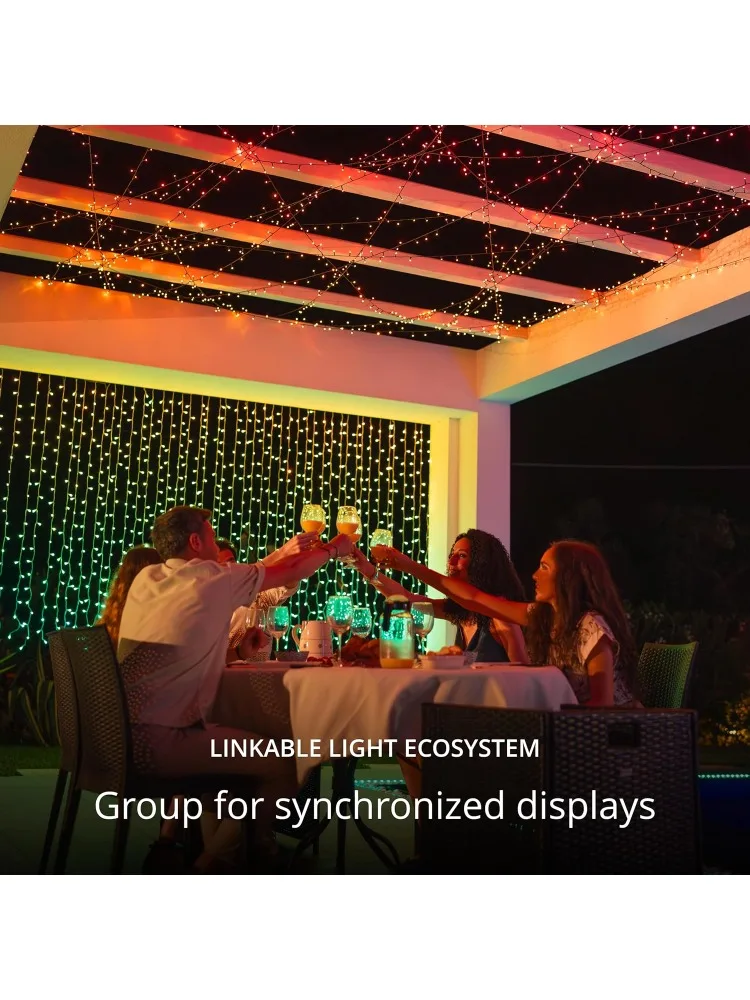 400 LED RGB + branco, corda de luz LED, luzes LED multicoloridas inteligentes internas e externas, LEDs mapeíveis, compatíveis com