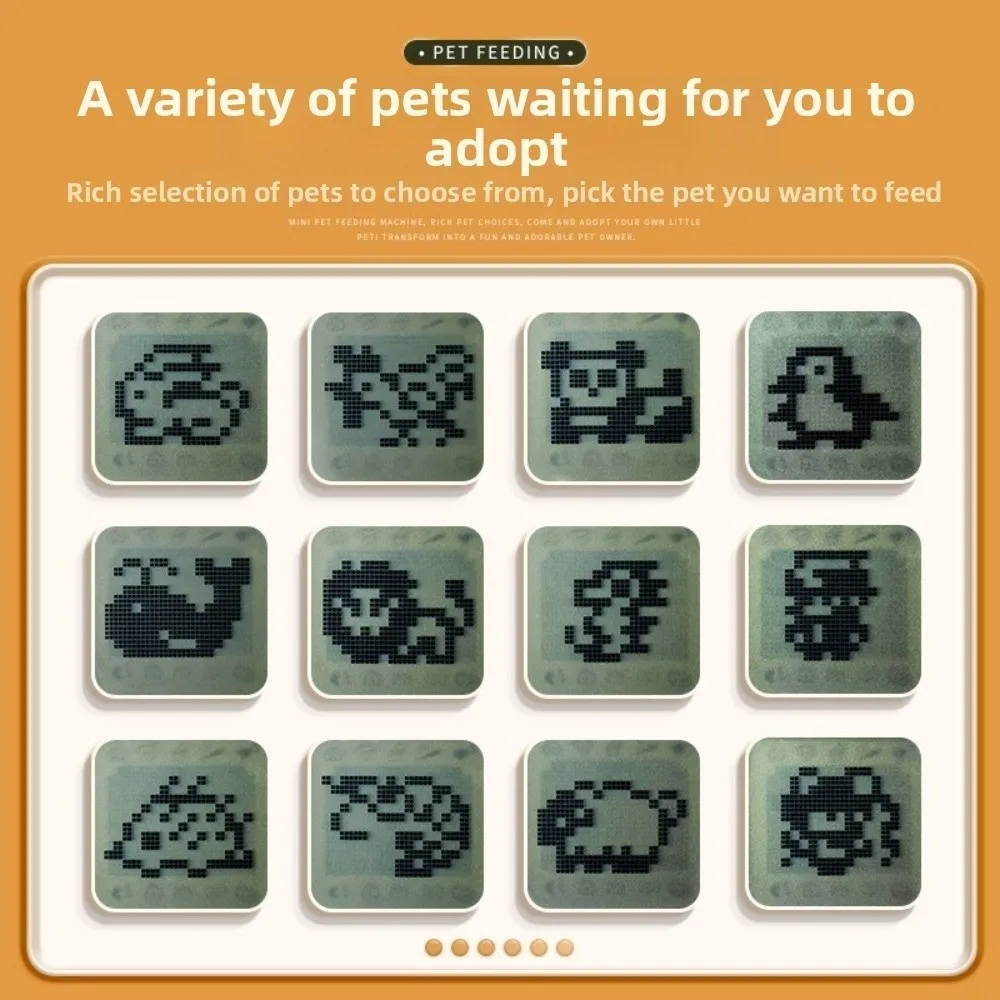 Min Electronic Pet Game Console Pixel Display Decompression Feature Dinosaur Pet Keychain Nostalgic Design Pixel Retro Game Toy