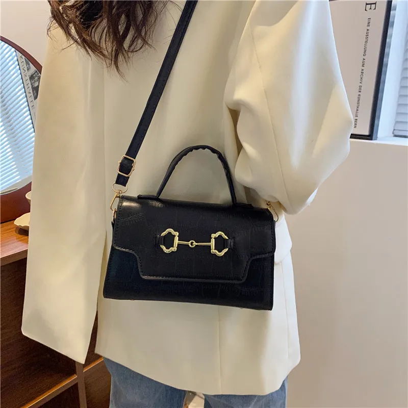 

Stone Print Handbag - Crossbody/Shoulder, Small Square Bag, Solid Color Design, Versatile & Stylish, Perfect for Autumn/Winter