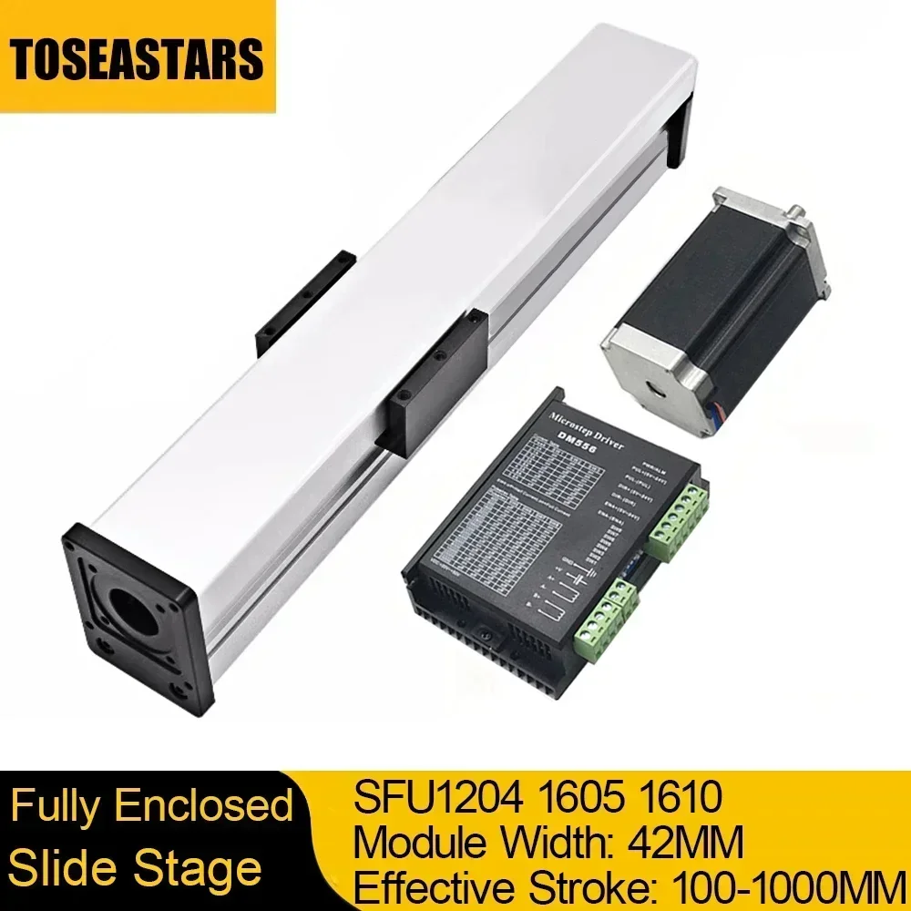 Fase di scorrimento completamente chiusa Asse XYZ Larghezza 40mm Copertura antipolvere CNC Binario di guida lineare con vite a ricircolo di sfere